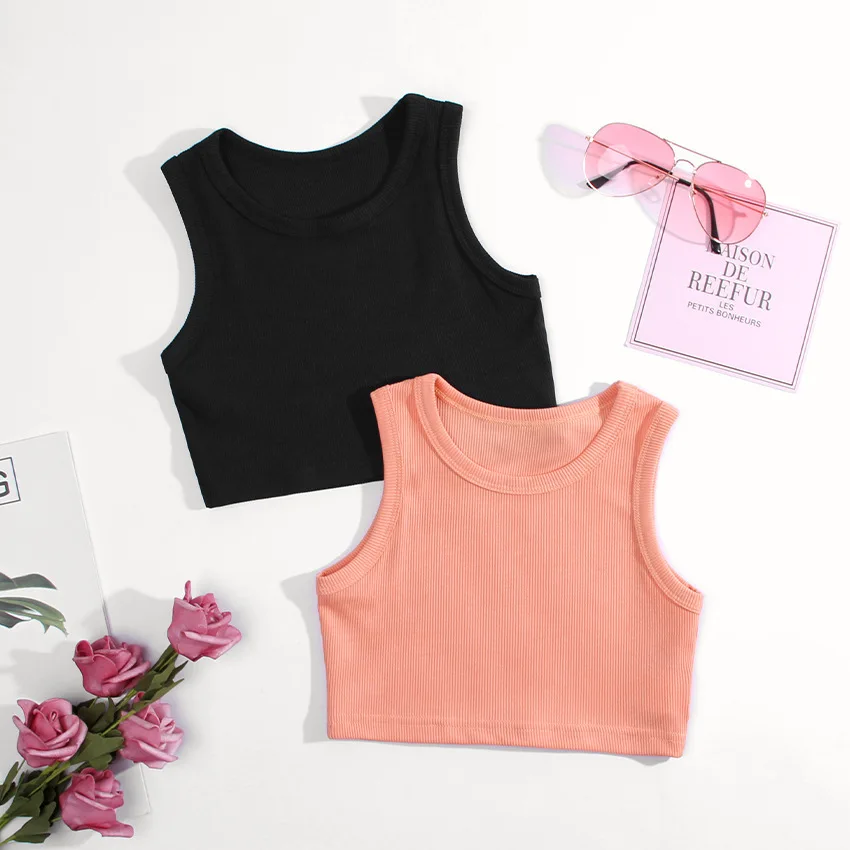 Summer Clothing Newborn - สาวฤดูร้อนชุดชั้นในเสื้อแขนกุดเด็กเสื้อยืดแจ๊สเด็กเสื้อเด็ก Camisoles เด็กวัยหัดเดิน Undershirts เสื้อผ้า