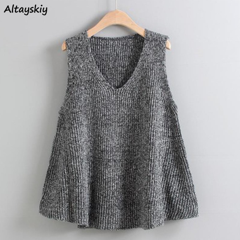 Summer Clothing Young Women - เสื้อกันหนาวหลวมสําหรับผู้หญิงแฟชั่นคอวีถักออกแบบที่เรียบง่ายทนกว่าฤดูใบไม้ผลิสุภาพสตรีเสื้อผ้าเก๋นักเรียนหนุ่มทุกการแข่งขัน