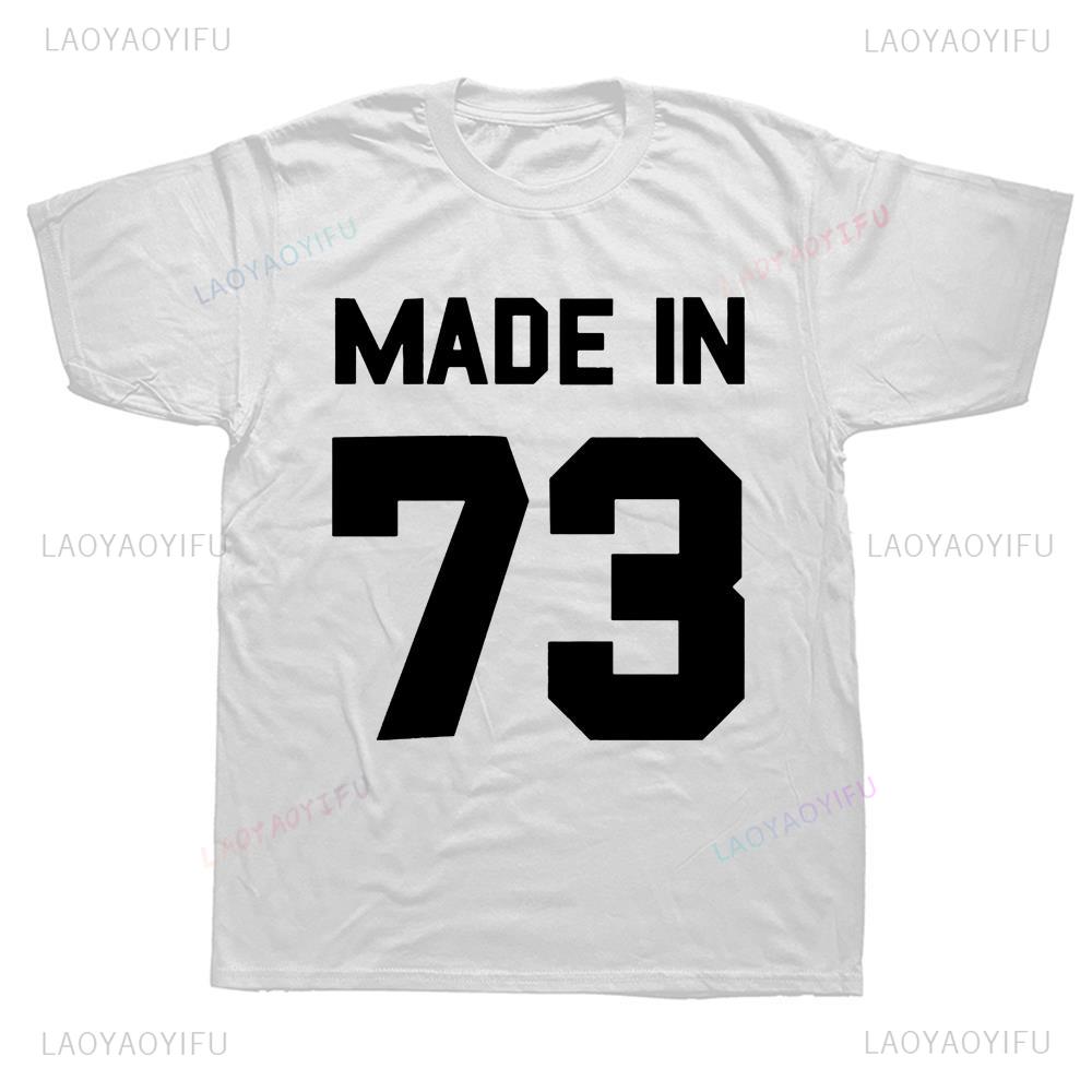Summer Clothing Sale Men - เสื้อยืด1973ลายกราฟิกสุดคลาสสิก73รายการเสื้อยืดแนวสตรีทเสื้อฮิปฮอปแขนสั้นแนวฮิปฮอปสไตล์ฮาราจูกุสำหรับผู้ชาย Y2k