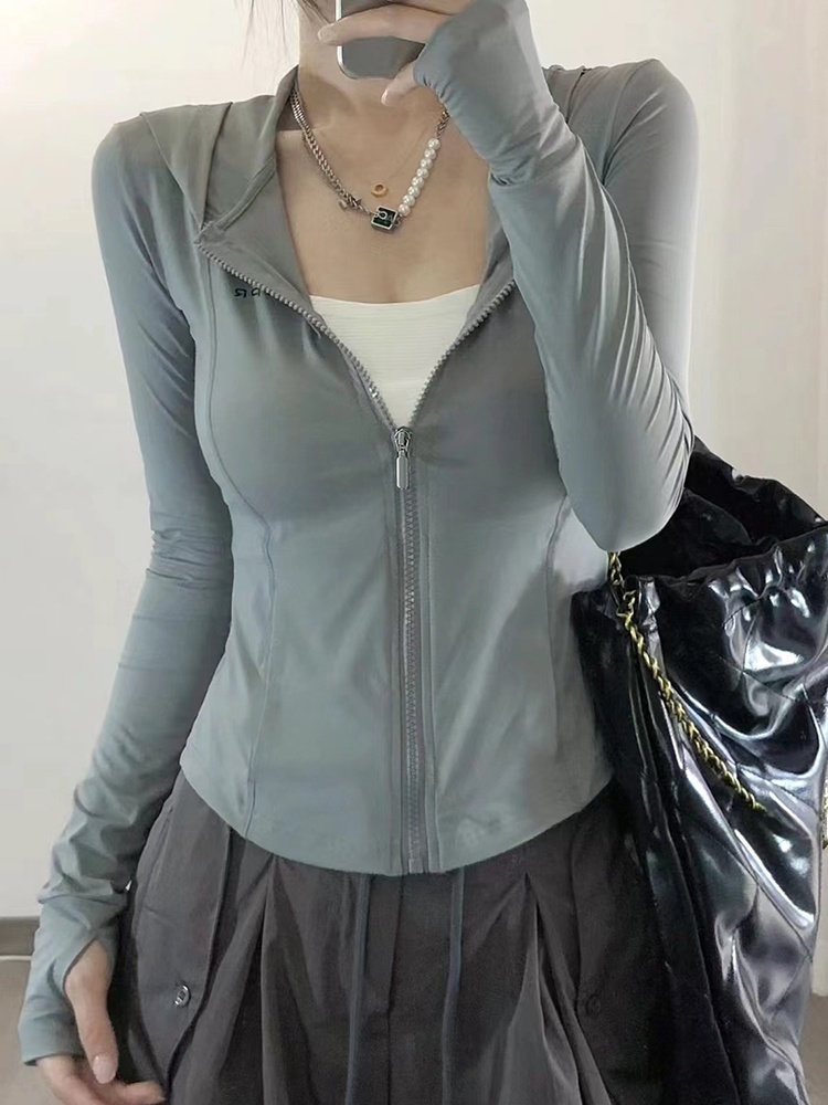 Summer Clothing Wear - เสื้อคลุมกันแดดผ้าไหมน้ำแข็งสำหรับผู้หญิง รุ่นใหม่สำหรับฤดูร้อน ทรงเข้ารูป เหมาะสำหรับโยคะ แห้งเร็ว แฟชั่นสำหรับใส่เดินทาง...