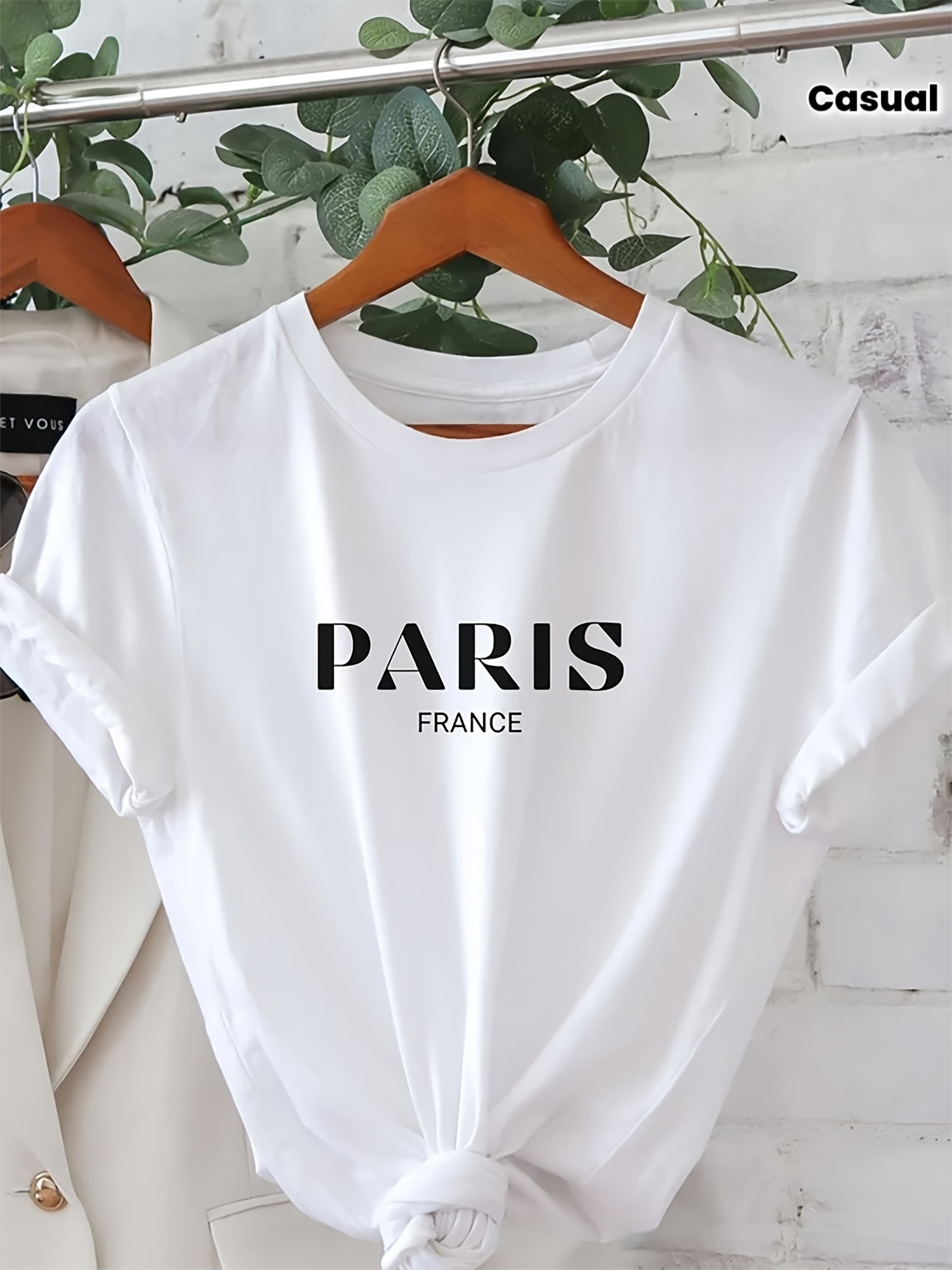 Summer Clothing In Paris - เสื้อยืดคอกลมแขนสั้นลำลองสำหรับผู้หญิงพิมพ์ลายตัวอักษรของปารีสแฟชั่นที่สมบูรณ์แบบฮาราจูกุ คาวาอิ Y2K เสื้อผ้า