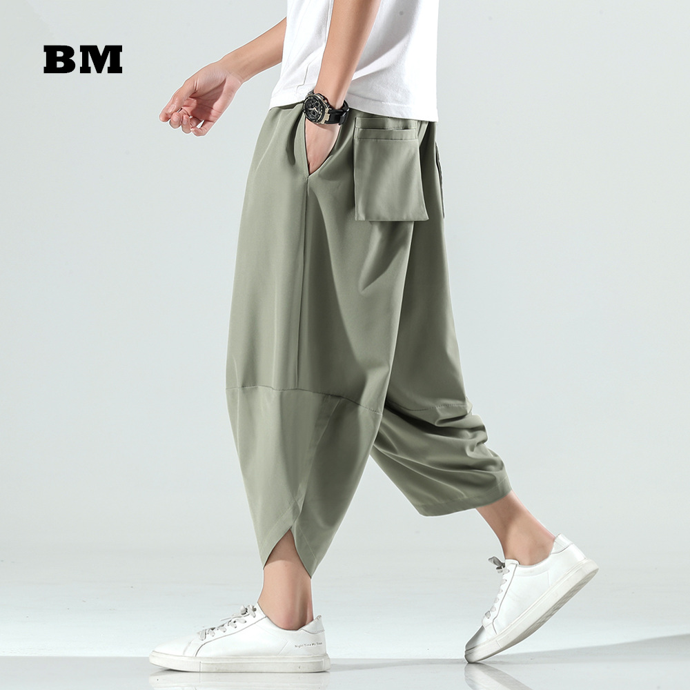 Japanese Summer Clothing Men - 2021ฤดูใบไม้ผลิฤดูร้อนบาง Plus ขนาดกางเกง Harem ญี่ปุ่น Streetwear