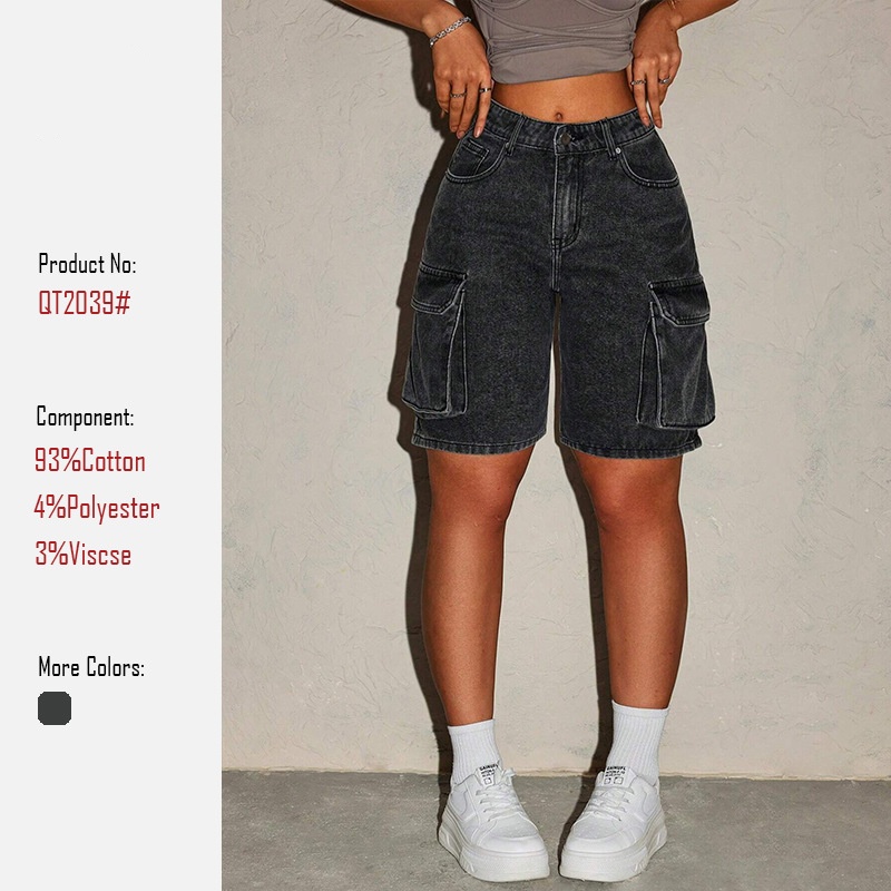 Summer Clothing Vintage - กางเกงยีนส์ขาสั้นสไตล์เรโทรสำหรับผู้หญิง กางเกงขาสั้นห้ากระดุม สไตล์วินเทจลำลอง เสื้อผ้าสำหรับสุภาพสตรี กางเกงยีนส์ขาสั้นเซ็กซี่สำหรับออกงานกลางคืน