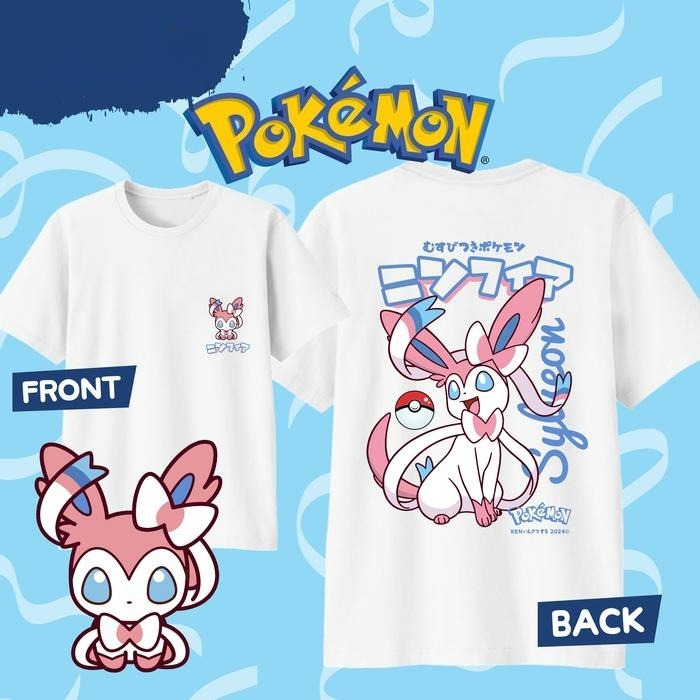 Summer Clothing Men 2025 - เสื้อยืดลายโปเกมอน ซิลเวียน ฤดูร้อน 2025 ผ้าฝ้ายแท้ 100%