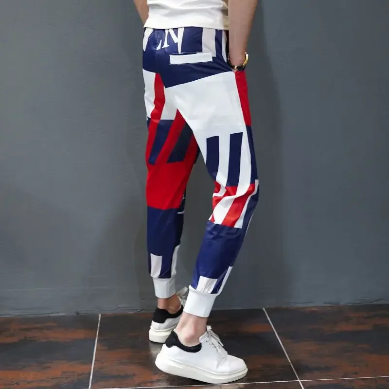 Summer Clothing Men 2025 - กางเกงลำลองผู้ชายทรงสลิมฟิต ผ้าโพลีเอสเตอร์ กางเกงขายาว ดีไซน์เนอร์ ไซส์ใหญ่พิเศษ XXXL