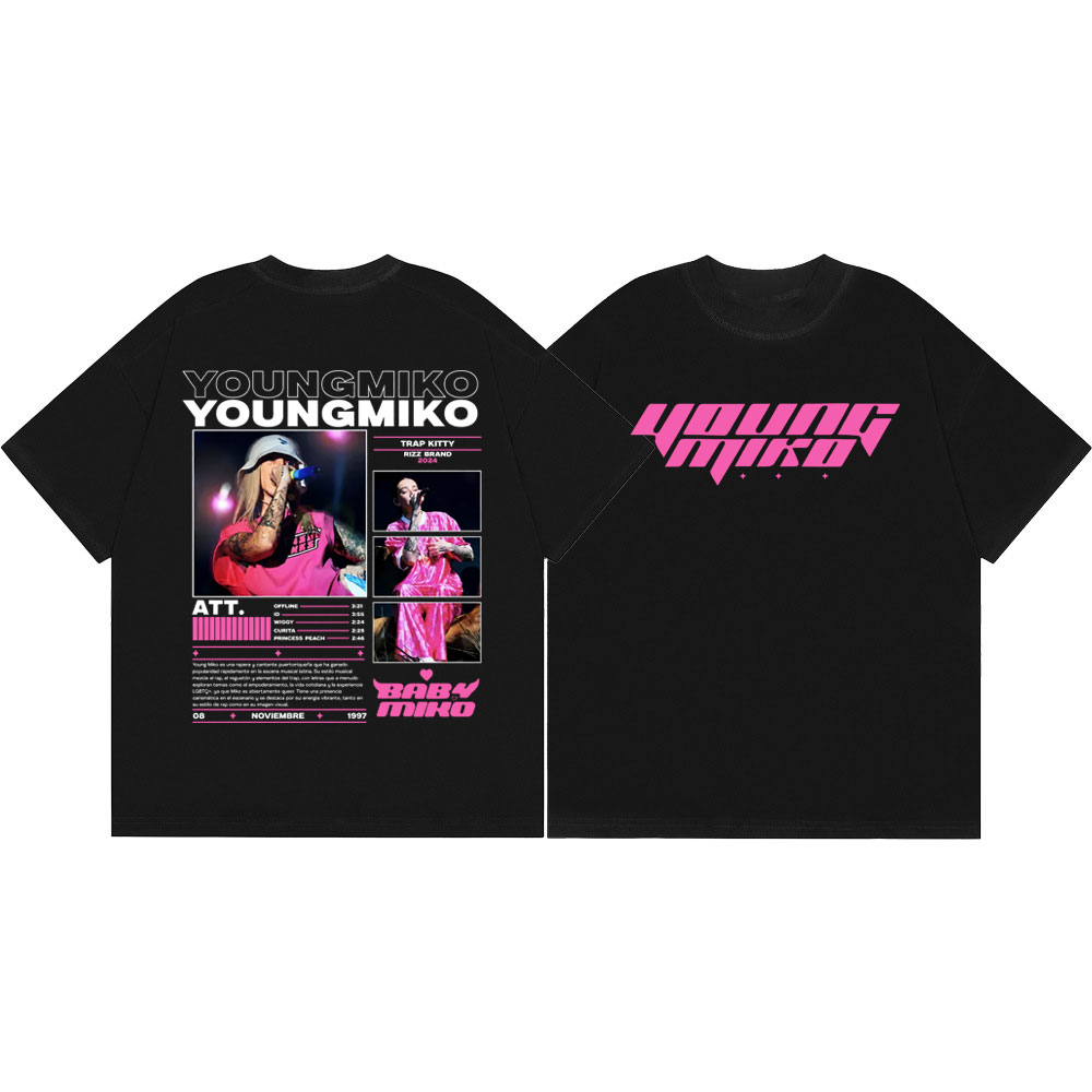 Summer Clothing Young Women - แร็ปเปอร์ ยัง มิโกะ เมอร์ชเสื้อยืดผู้ชายเสื้อผ้าผู้หญิงแฟชั่น Y2k สไตล์เสื้อยืดแขนสั้นฤดูร้อนลำลองหลวมเสื้อยืดผ้าฝ้าย