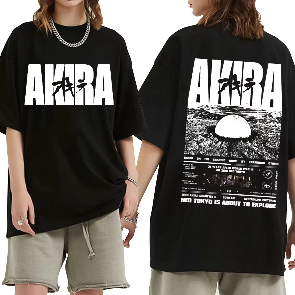 Japanese Summer Clothing Men - ญี่ปุ่นวิทยาศาสตร์นิยายการ์ตูนภาพยนตร์อะนิเมะอากิระ โชทาโร คานาเดะกราฟิก T เสื้อผู้ชายผู้หญิงแฟชั่นวินเทจเสื้อยืดขนาดใหญ่