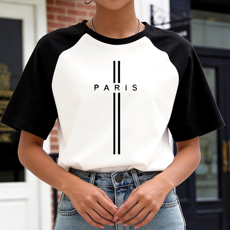 Summer Clothing In Paris - เสื้อยืดสไตล์เกาหลียุค 90s Y2k ลายกราฟิก ลำลอง พิมพ์ลายตัวอักษร
