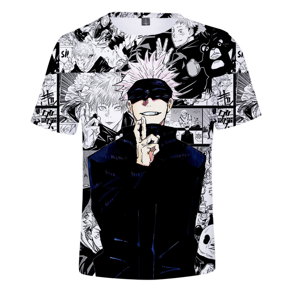 Japanese Summer Clothing Men - เสื้อยืดเด็กและผู้ชายสำหรับฤดูร้อนเสื้อยืดอนิเมะญี่ปุ่น jujutsu Kaisen gojo เด็กชายเสื้อยืดสไตล์ฮาราจูกุขนาดใหญ่ใส่เล่นกีฬาลำลอง