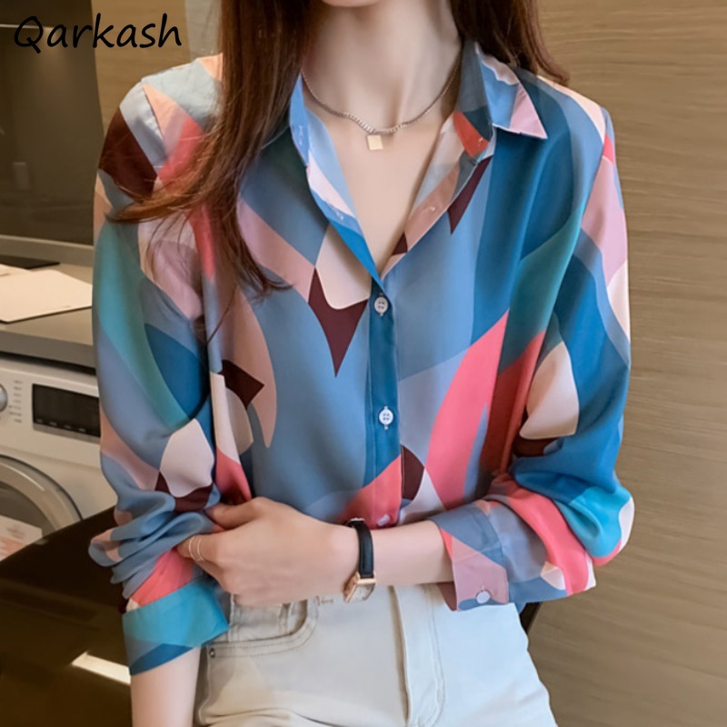 Summer Clothing Young Women - เสื้อเชิ้ตลําลองสําหรับผู้หญิงทุกการแข่งขันแขนยาวคอปกสไตล์เกาหลีเสื้อผ้าหญิงสาวหรูหรากระดุมแถวเดียวพอดี