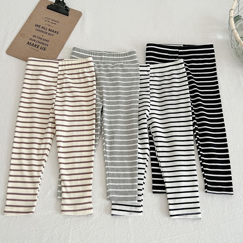 Summer Clothing Newborn - เสื้อผ้าเด็ก 0-6 ปี กางเกงเด็ก ลายทาง ผ้าฝ้าย