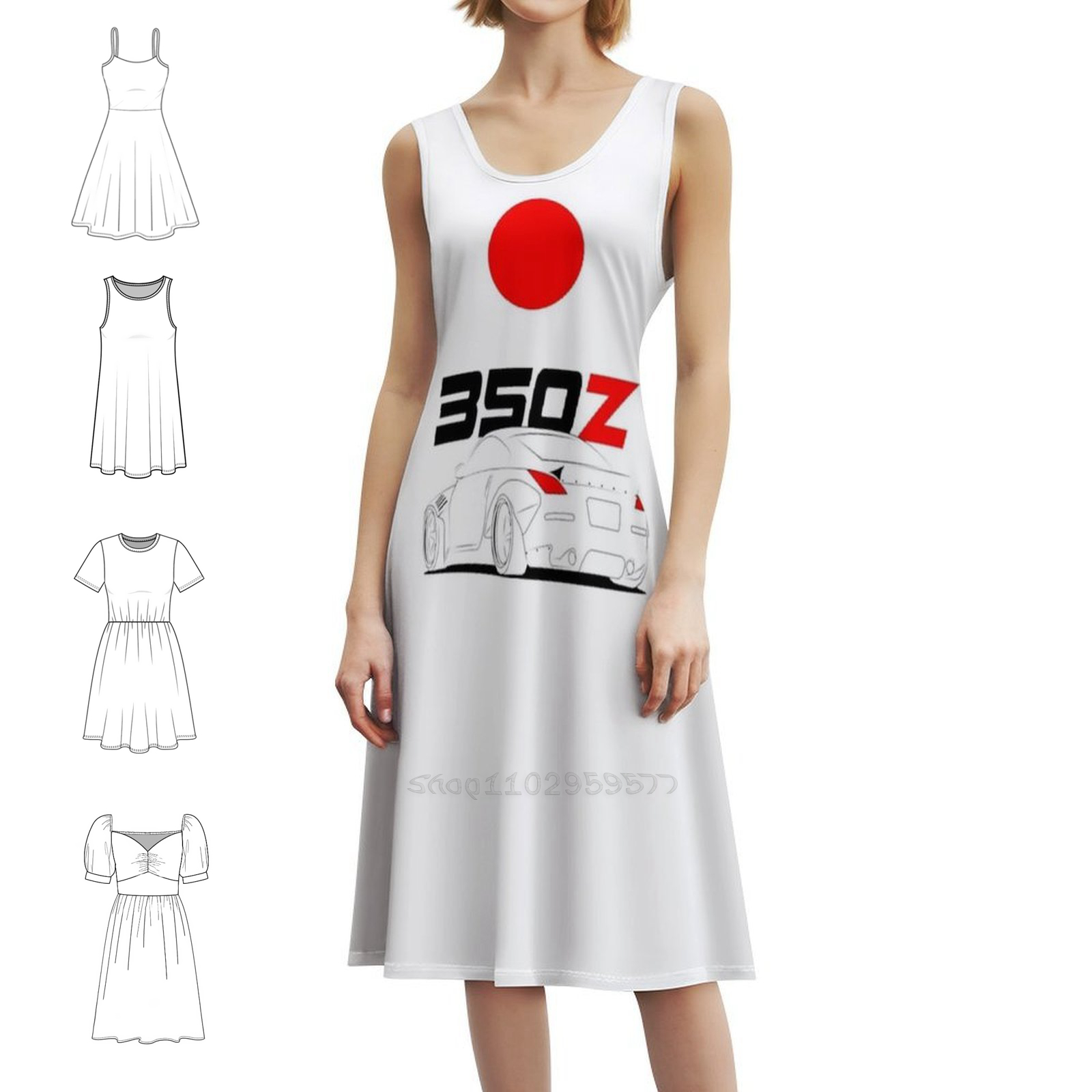 Summer Clothing Wear - 350Z ชุดเดรสสไตล์เกาหลีสำหรับผู้หญิง ชุดเดรสลำลองที่ดูสง่างามสำหรับงานปาร์ตี้หรือสวมใส่ในชีวิตประจำวัน ดริฟท์คาร์ ดริฟท์ไลฟ์ เสื้อผ้าผู้หญิง