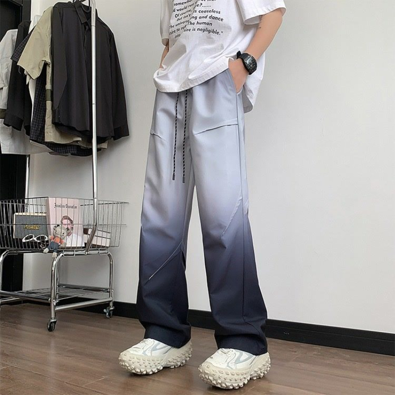 Summer Clothing Sale Men - Contrast Color Baggy Men's Casual Straight