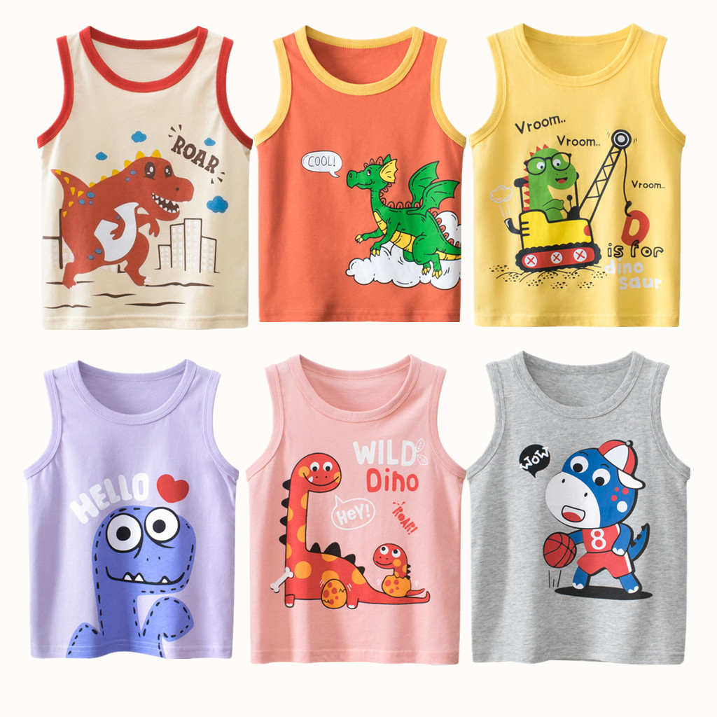 Summer Clothing Newborn - เสื้อเด็กฤดูร้อน2023ชิ้นสำหรับเด็กผู้หญิงเสื้อผ้า100% ไดโนเสาร์ผ้าฝ้ายลายการ์ตูนเสื้อลำลองสำหรับเด็กผู้ชายเสื้อผ้าน่ารักสำหรับเด็ก