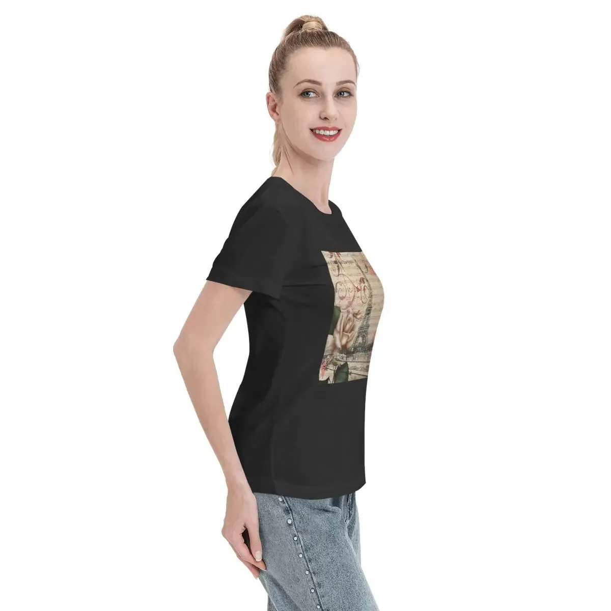 เสื้อยืดผู้หญิงลายดอกกุหลาบขาว - Summer Clothing In Paris บทวิจารณ์และราคา