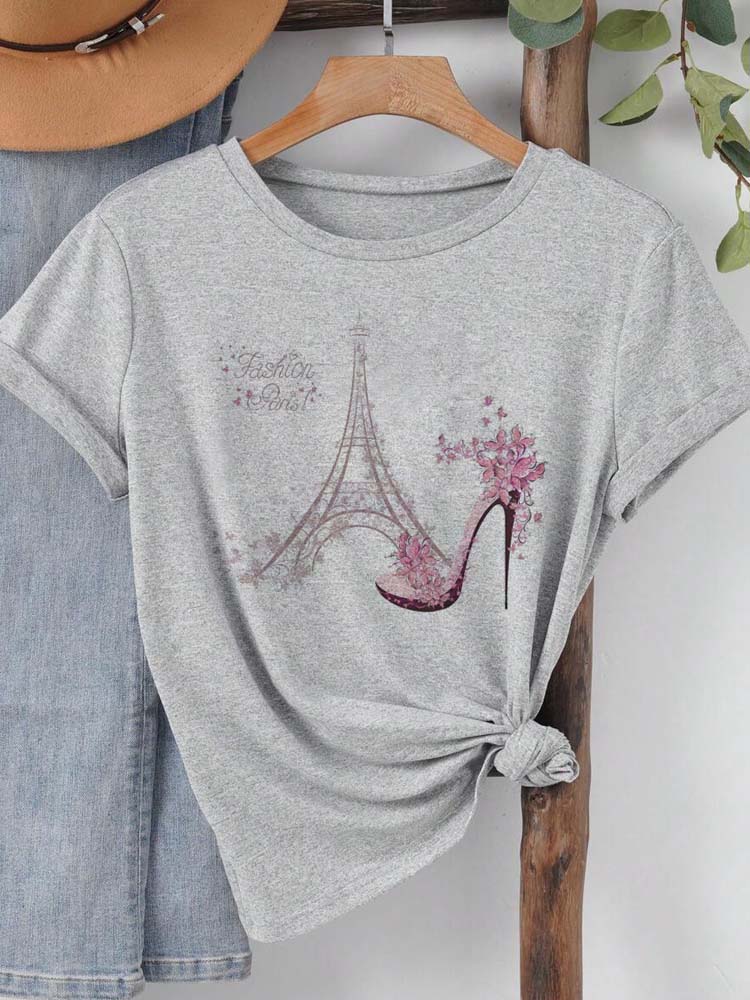 แฟชั่น Paris EIFFEL Tower พิมพ - Summer Clothing In Paris บทวิจารณ์และราคา