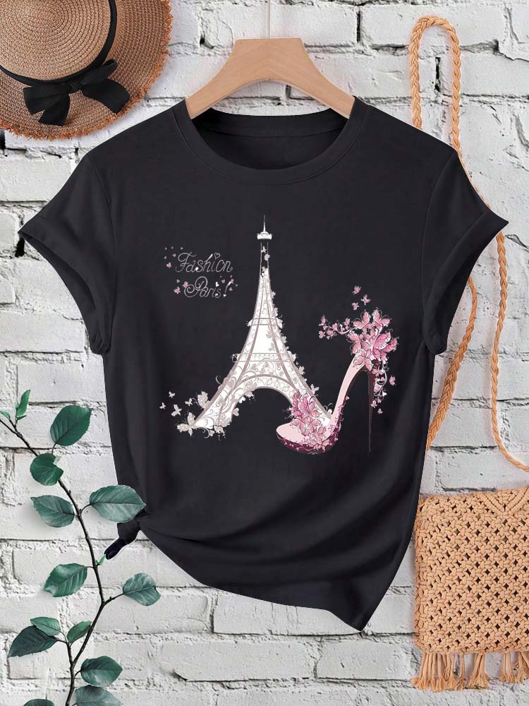 แฟชั่น Paris EIFFEL Tower พิมพ - Summer Clothing In Paris บทวิจารณ์และราคา