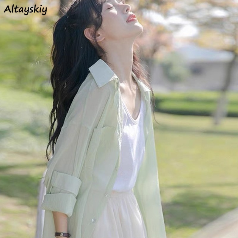 เสื้อเชิ้ตสีลูกกวาดสำหรับผู้หญ - Summer Clothing Young Women บทวิจารณ์และราคา