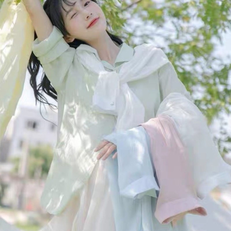 เสื้อเชิ้ตสีลูกกวาดสำหรับผู้หญ - Summer Clothing Young Women บทวิจารณ์และราคา