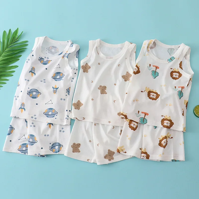 ชุดเสื้อกั๊กผ้าฝ้ายผสมใยไผ่สำห - Summer Clothing Newborn บทวิจารณ์และราคา