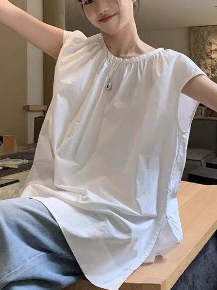 เสื้อเบลาส์แขนกุดผู้หญิงวินเทจ - Summer Clothing In French บทวิจารณ์และราคา
