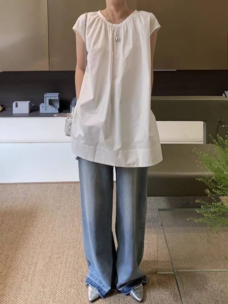 เสื้อเบลาส์แขนกุดผู้หญิงวินเทจ - Summer Clothing In French บทวิจารณ์และราคา