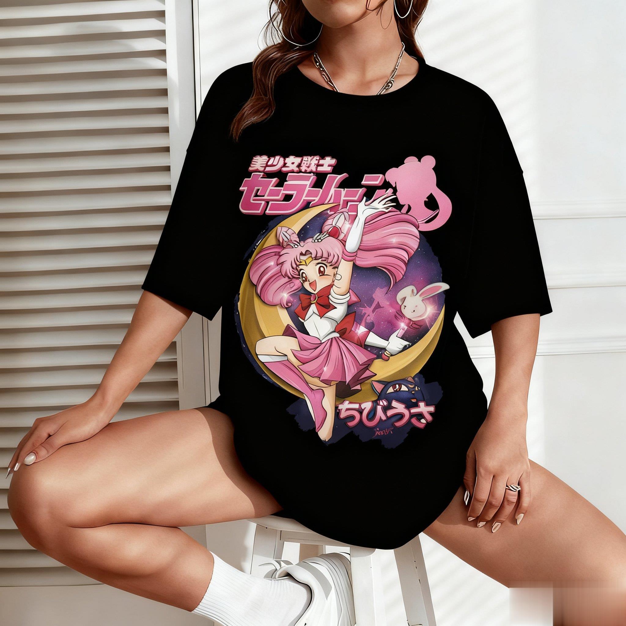 เสื้อยืดลายการ์ตูนเซเลอร์มูน ส - Japanese Summer Clothing Men บทวิจารณ์และราคา