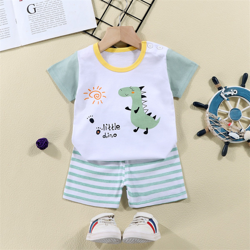 ผ้าฝ้ายTees + กางเกงขาสั้น 2 ช - Summer Clothing Newborn บทวิจารณ์และราคา