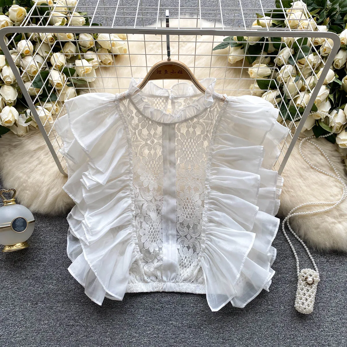 Vintage Elegant Laceกลีบแขนเสื - Summer Clothing In French บทวิจารณ์และราคา