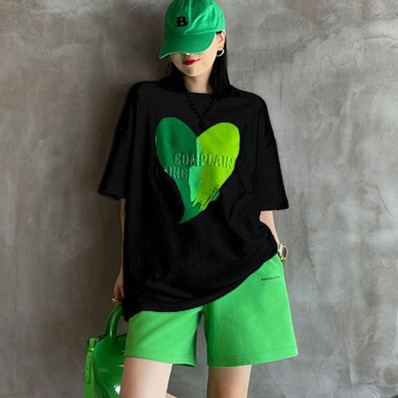 เสื้อแฟชั่นคอกลมแขนสั้นพิมพ์ลา - Summer Clothing Young Women บทวิจารณ์และราคา