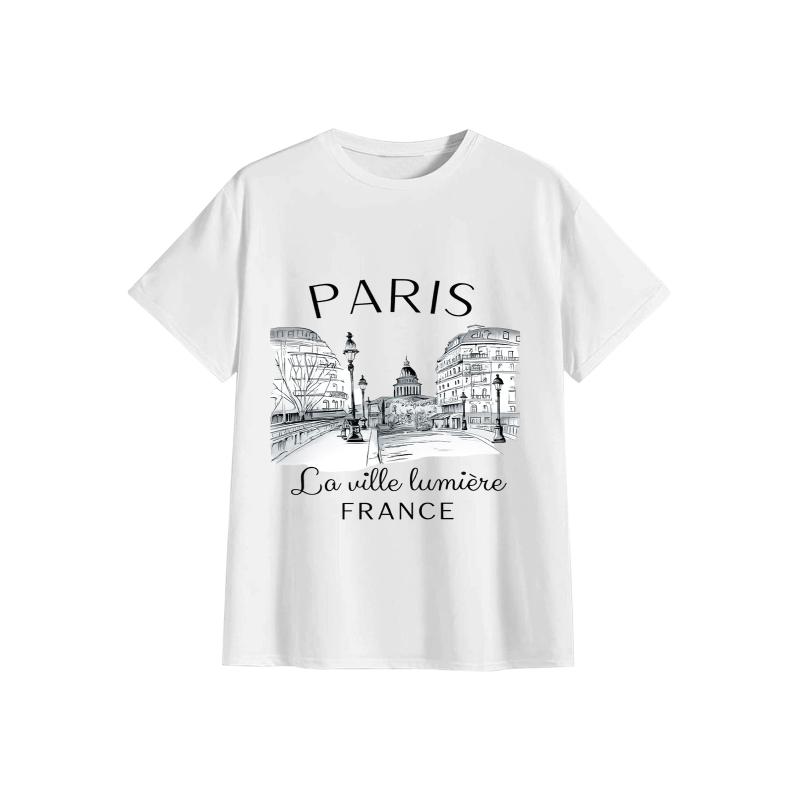 เสื้อยืดลายพิมพ์ปารีส ยุค 90 ส - Summer Clothing In Paris บทวิจารณ์และราคา