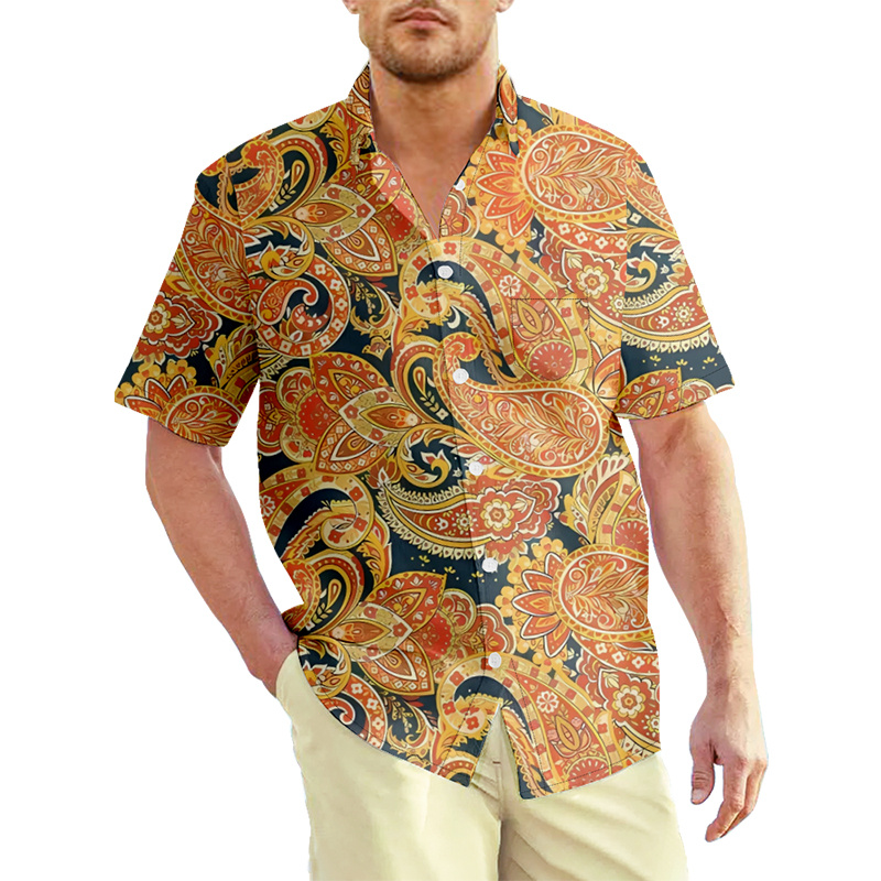 เสื้อเชิ้ตลายพาสลีย์ลายพิมพ์3D - Summer Clothing India บทวิจารณ์และราคา
