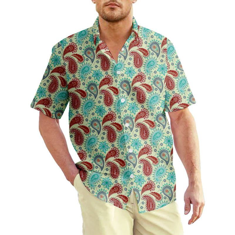 เสื้อเชิ้ตลายพาสลีย์ลายพิมพ์3D - Summer Clothing India บทวิจารณ์และราคา