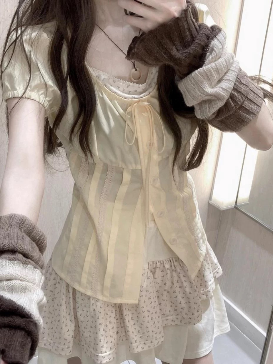 ชุดเซ็ตสองชิ้นลายดอกไม้หวานๆ ส - Summer Clothing For Girls บทวิจารณ์และราคา