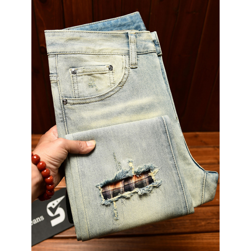 กางเกงยีนส์ทรงสลิมขาเล็กสำหรับ - Vintage Summer Clothing Brand บทวิจารณ์และราคา