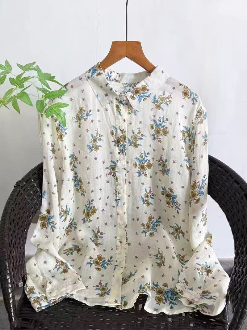 เสื้อเชิ้ตและเสื้อเบลาส์ผ้าลิน - Vintage Summer Clothing Brand บทวิจารณ์และราคา