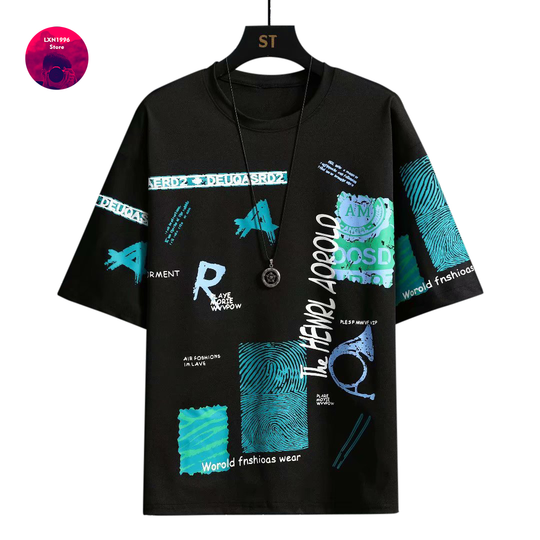 ชาย Harajuku กราฟิกสีดำฤดูร้อน - Vintage Summer Clothing Brand บทวิจารณ์และราคา