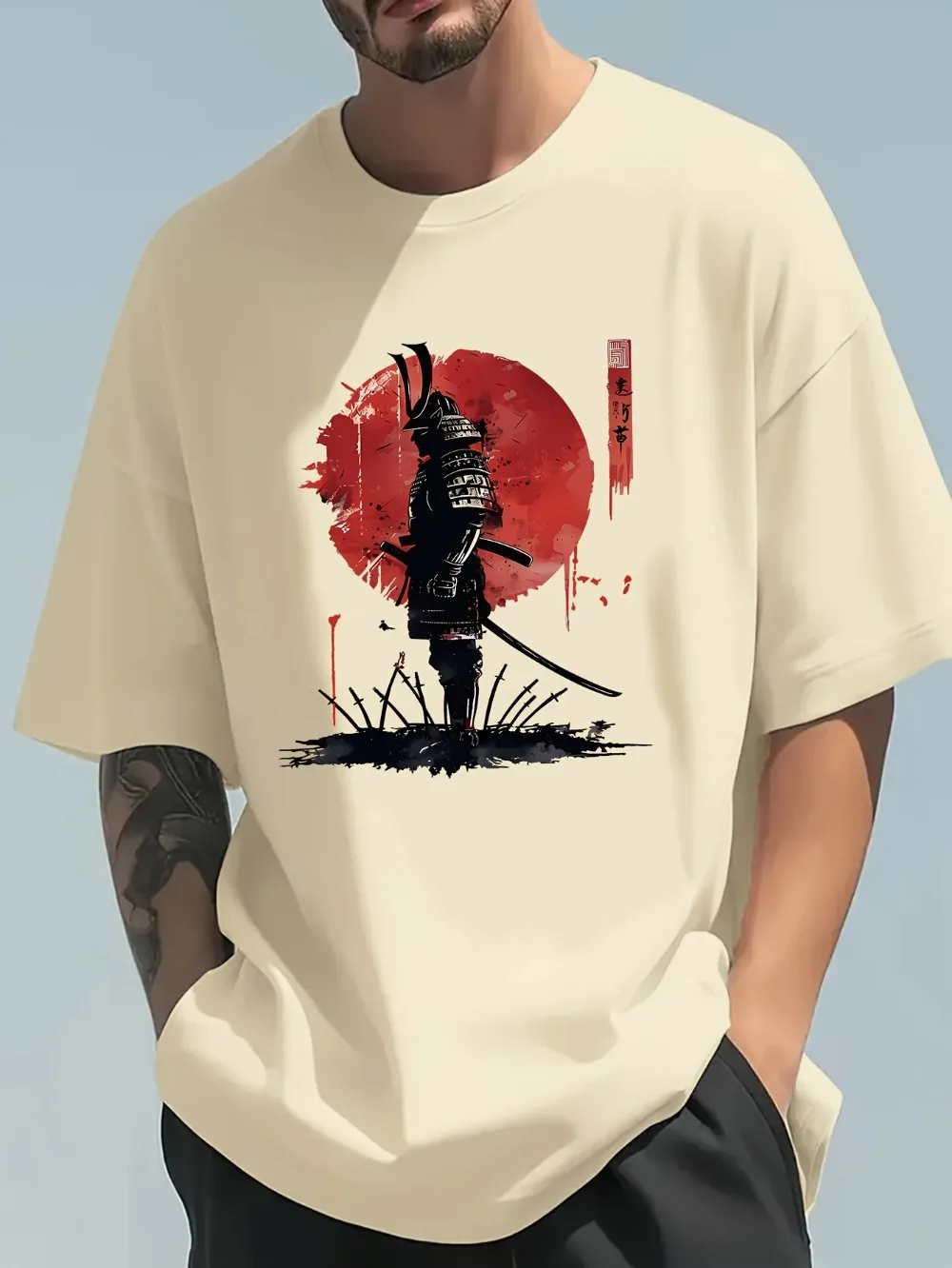 แฟชั่นลำลองหลวมๆ ลายซามูไรญี่ป - Japanese Summer Clothing Men บทวิจารณ์และราคา