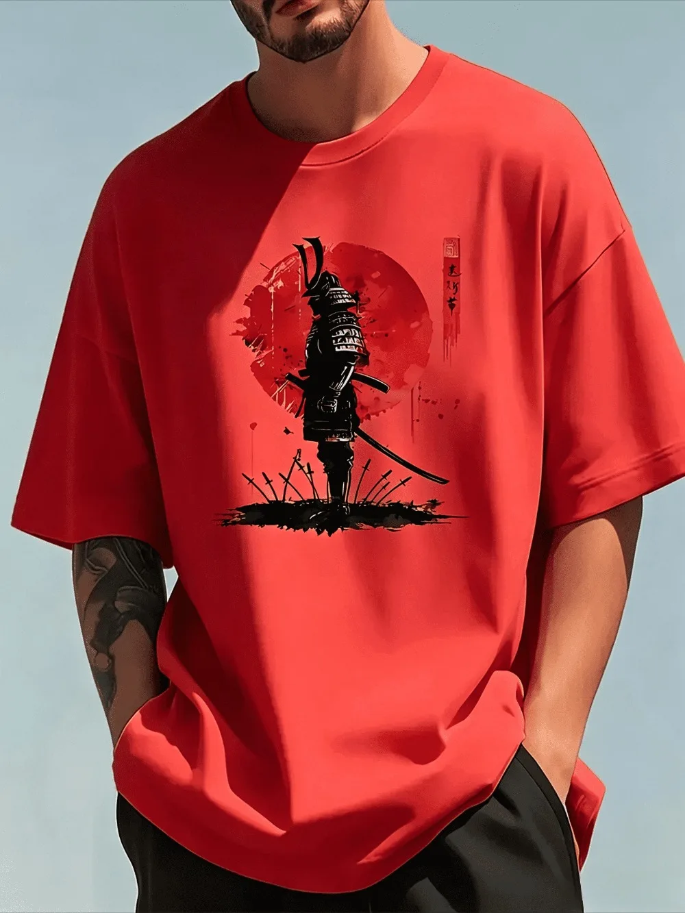 แฟชั่นลำลองหลวมๆ ลายซามูไรญี่ป - Japanese Summer Clothing Men บทวิจารณ์และราคา