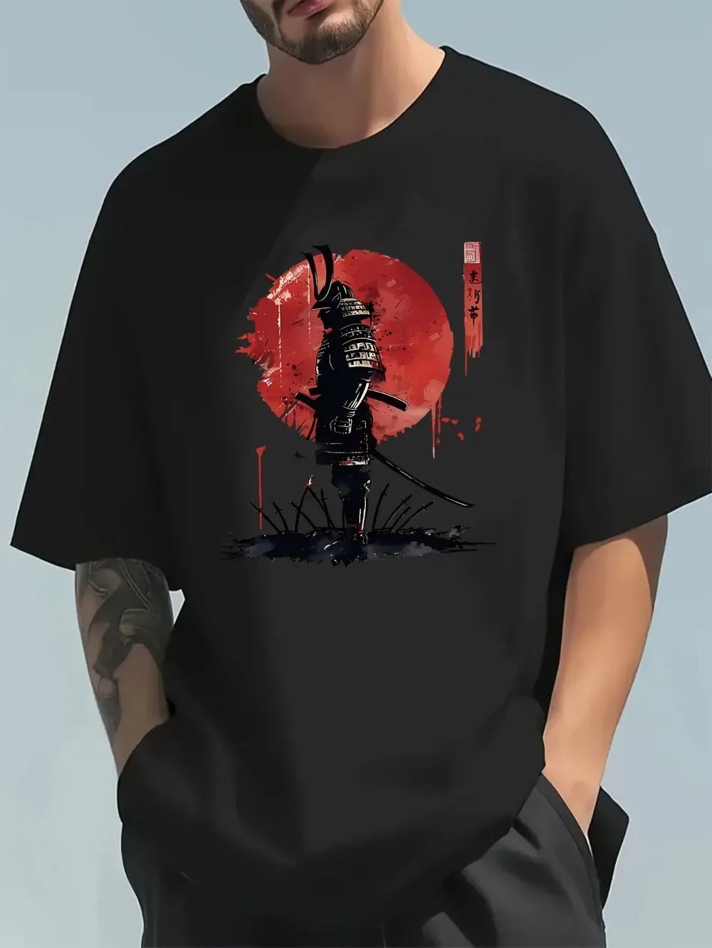 แฟชั่นลำลองหลวมๆ ลายซามูไรญี่ป - Japanese Summer Clothing Men บทวิจารณ์และราคา