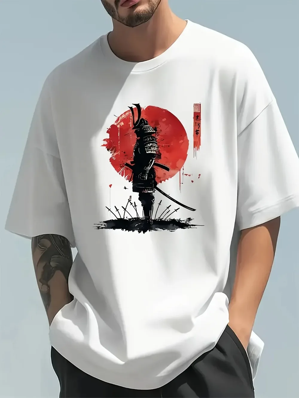 แฟชั่นลำลองหลวมๆ ลายซามูไรญี่ป - Japanese Summer Clothing Men บทวิจารณ์และราคา