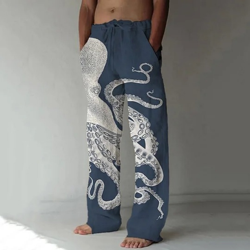 กางเกงลำลองพิมพ์ลายกราฟิกปลาหม - Summer Clothing Men 2025 บทวิจารณ์และราคา