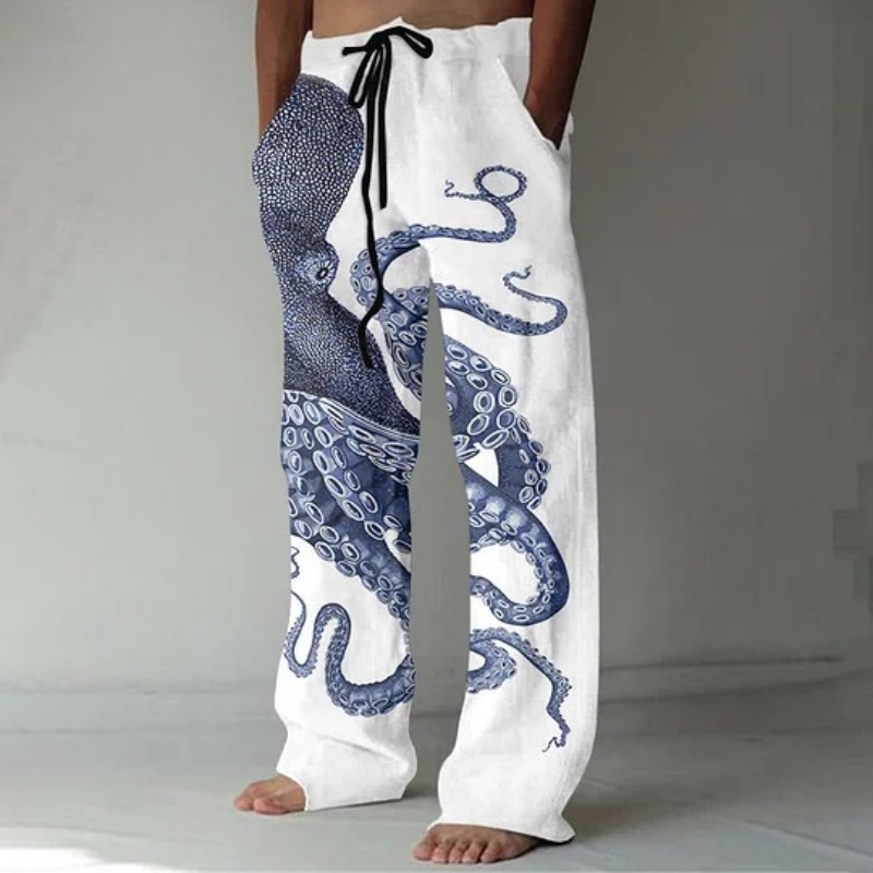 กางเกงลำลองพิมพ์ลายกราฟิกปลาหม - Summer Clothing Men 2025 บทวิจารณ์และราคา