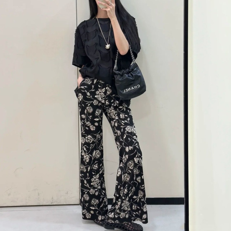 กางเกงขาบานพิมพ์ลายดอกไม้สไตล์ - Vintage Summer Clothing Brand บทวิจารณ์และราคา